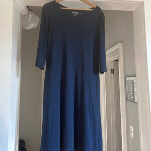 Wool& Renata Bell Sleeve Dress Size Large Marine Blue